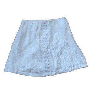 Mon Renn White Mini Skirt with Textured Detail Size XS
